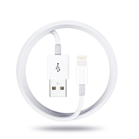 Qc3.0 Dual USB Car Charger + 8 Pin Fast Charging Line Car Charging Kit(White)
