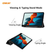 ENKAY ENK-8011 PU Leather + TPU Smart Case with Pen Slot for Samsung Galaxy Tab S8 / Galaxy Tab S7 11.0 T870 / T875(Black)