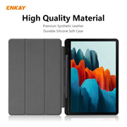 ENKAY ENK-8011 PU Leather + TPU Smart Case with Pen Slot for Samsung Galaxy Tab S8 / Galaxy Tab S7 11.0 T870 / T875(Black)