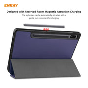 ENKAY ENK-8011 PU Leather + TPU Smart Case with Pen Slot for Samsung Galaxy Tab S8 / Galaxy Tab S7 11.0 T870 / T875(Dark Blue)
