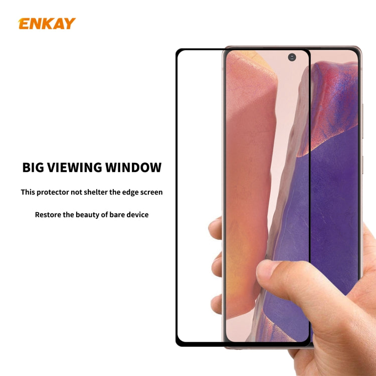 For Samsung Galaxy Note20 2pcs ENKAY Full Glue 0.2mm 9H 2.5D Tempered Glass Full Film, Support Fingerprint Unlock - Galaxy Tempered Glass by ENKAY | Online Shopping South Africa | PMC TechLife | Buy Now Pay Later Mobicred