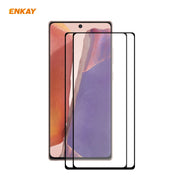 For Samsung Galaxy Note20 2pcs ENKAY Full Glue 0.2mm 9H 2.5D Tempered Glass Full Film, Support Fingerprint Unlock