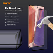 For Samsung Galaxy Note20 2pcs ENKAY Full Glue 0.2mm 9H 2.5D Tempered Glass Full Film, Support Fingerprint Unlock