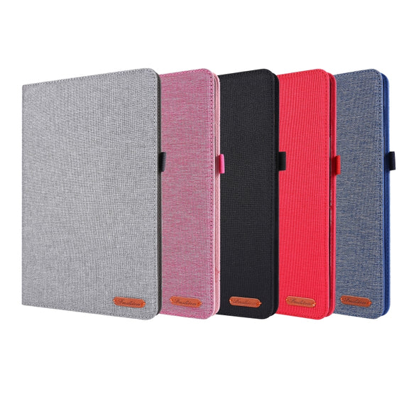 For Samsung Galaxy Tab S8 / Galaxy Tab S7 T870/T875 Horizontal Flip TPU + Fabric PU Leather Protective Case with Card Slots & Holder(DeepBlue)