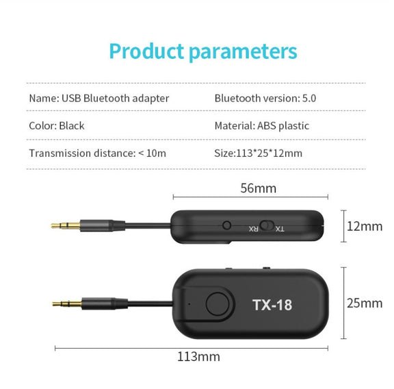 TX18 CSR8670 Bluetooth 5.0 Wireless Audio Receiving And Transmitting Two-in-one AptX AptxLL Support One-Drag-Two
