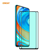 For Xiaomi Redmi Note 9S/Note 9 Pro 2 PCS ENKAY Hat-Prince 0.26mm 9H 6D Curved Full Screen Eye Protection Green Film Tempered Glass Protector