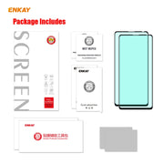 For Samsung Galaxy A71 2 PCS ENKAY Hat-Prince 0.26mm 9H 6D Curved Full Screen Eye Protection Green Film Tempered Glass Protector