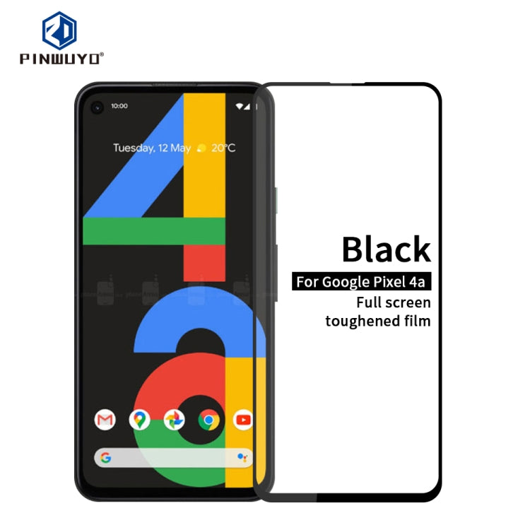 For Google Pixel4a PINWUYO 9H 2.5D Full Screen Tempered Glass Film(Black) - Google Tempered Glass by PINWUYO | Online Shopping South Africa | PMC TechLife | Buy Now Pay Later Mobicred