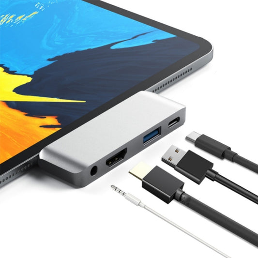 4 in 1 Type-C / USB-C to HDMI + AUX + USB + PD Type-C / USB-C HUB Adapter Multifunction HD Dock - free shipping - PMC Jewellery - Order now!