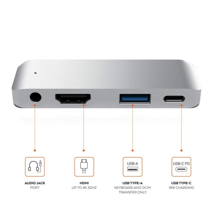 4 in 1 Type-C / USB-C to HDMI + AUX + USB + PD Type-C / USB-C HUB Adapter Multifunction HD Dock - free shipping - PMC TechLife - Order now!