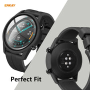 For Huawei Watch GT 2 46mm ENKAY Hat-Prince ENK-AC8202 Full Coverage PC Frosted Case + 9H Tempered Glass Protector(Green)