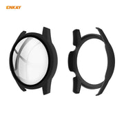 For Huawei Watch GT 2 42mm ENKAY Hat-Prince ENK-AC8201 Full Coverage PC Frosted Case + 9H Tempered Glass Protector(Black) - Watch Cases by ENKAY