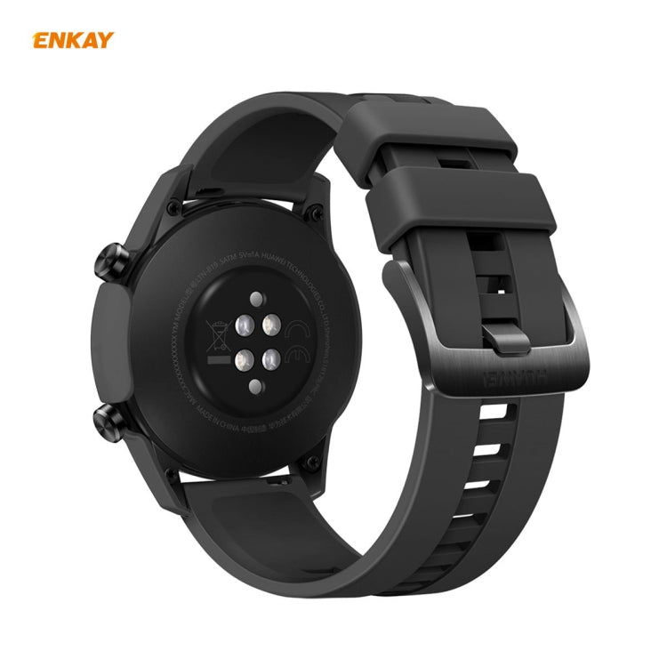 For Huawei Watch GT 2 42mm ENKAY Hat-Prince ENK-AC8201 Full Coverage PC Frosted Case + 9H Tempered Glass Protector(Transparent) - Watch Cases by ENKAY | Online Shopping South Africa | PMC TechLife | Buy Now Pay Later Mobicred