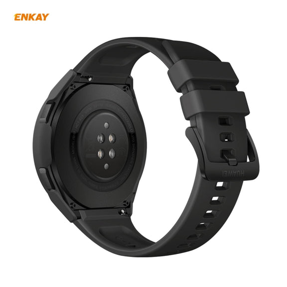 For Huawei Watch GT 2e 46mm ENKAY Hat-Prince ENK-AC8203 Full Coverage PC Frosted Case + 9H Tempered Glass Film(Pink) - Watch Cases by ENKAY