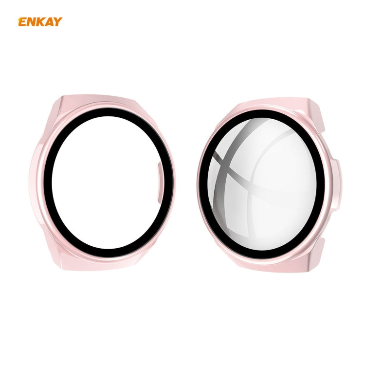 For Huawei Watch GT 2e 46mm ENKAY Hat-Prince ENK-AC8203 Full Coverage PC Frosted Case + 9H Tempered Glass Film(Pink) - Watch Cases by ENKAY | Online Shopping South Africa | PMC TechLife | Buy Now Pay Later Mobicred