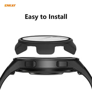 For Huawei Watch GT 2e 46mm ENKAY Hat-Prince ENK-AC8203 Full Coverage PC Frosted Case + 9H Tempered Glass Film(Green) - Watch Cases by ENKAY