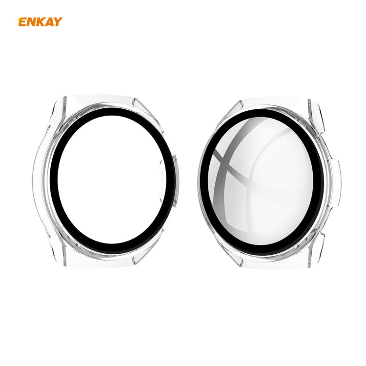 For Huawei Watch GT 2e 46mm ENKAY Hat-Prince ENK-AC8203 Full Coverage PC Frosted Case + 9H Tempered Glass Film(Transparent) - Watch Cases by ENKAY | Online Shopping South Africa | PMC TechLife | Buy Now Pay Later Mobicred