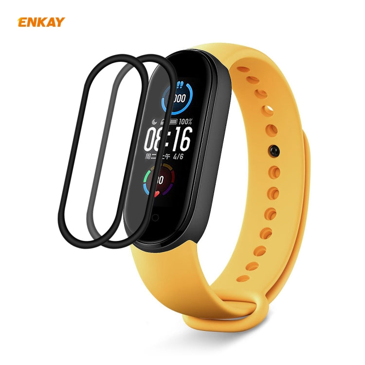2 PCS For Xiaomi Mi Band 5 ENKAY Hat-Prince 3D Full Screen Soft PC Edge + PMMA HD Screen Protector Film - Screen Protector by ENKAY | Online Shopping South Africa | PMC Jewellery | Buy Now Pay Later Mobicred