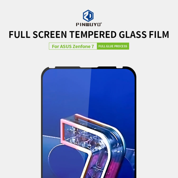 For ASUS Zenfone7 / ZS670KL PINWUYO 9H 2.5D Full Screen Tempered Glass Film(Black)