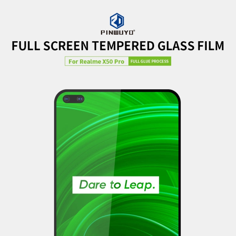 For OPPO Realme X50 Pro PINWUYO 9H 2.5D Full Screen Tempered Glass Film(Black)