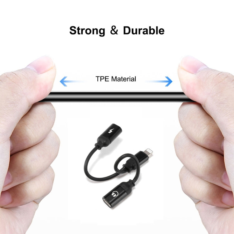 ENKAY ENK-AT104 8 Pin to Dual 8 Pin Charging Listen to Songs Aluminum Alloy Adapter Conversion Cable(Gold)