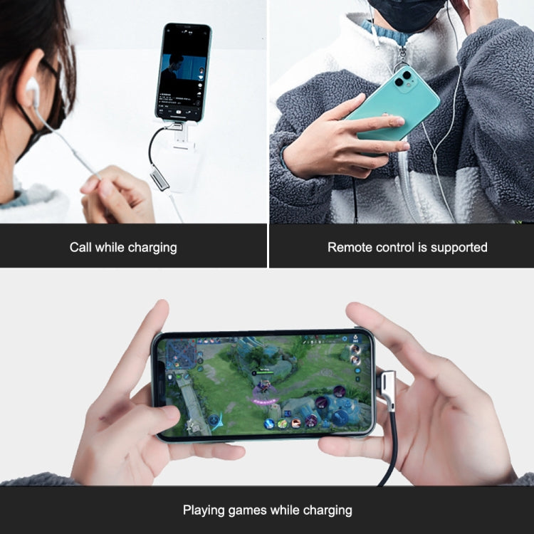 ENKAY ENK-AT103 8 Pin to 3.5mm Audio ��� 8 Pin Charging Interfaces Converter Zinc Alloy Adapter(Dark Grey) - free shipping - PMC TechLife - Order now!