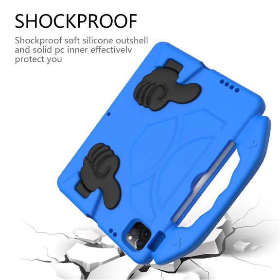 Children EVA Shockproof Tablet Case with Thumb Bracket For iPad Air 2022 / 2020 10.9(Blue)