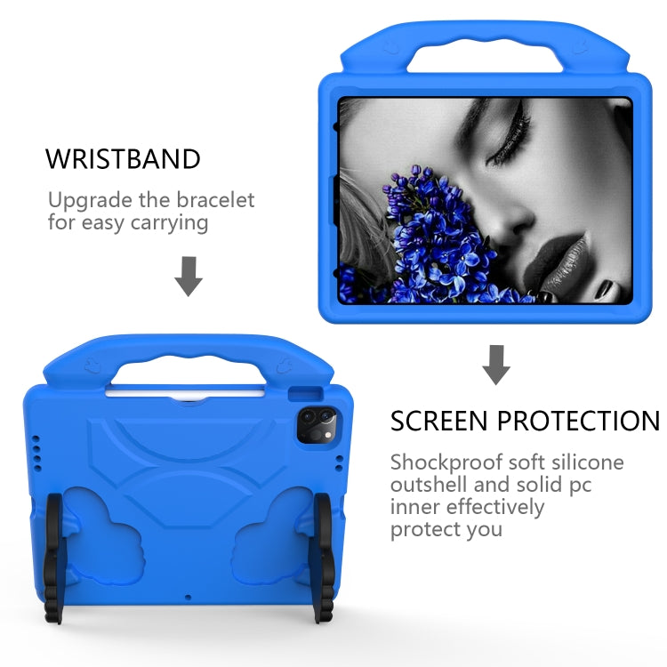 Children EVA Shockproof Tablet Case with Thumb Bracket For iPad Air 2022 / 2020 10.9(Blue)