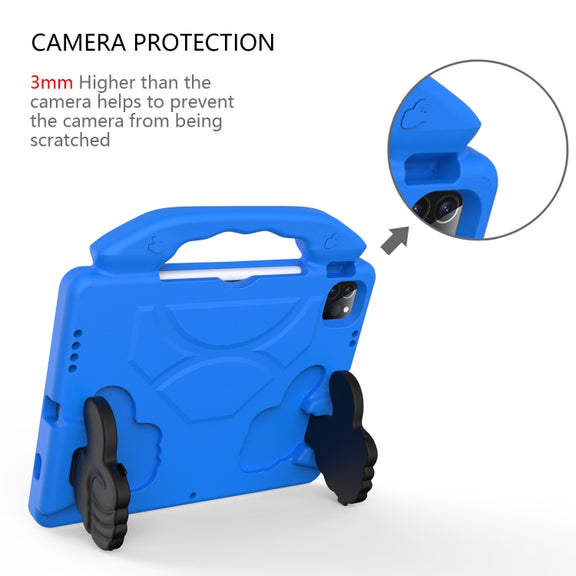 Children EVA Shockproof Tablet Case with Thumb Bracket For iPad Air 2022 / 2020 10.9(Blue)