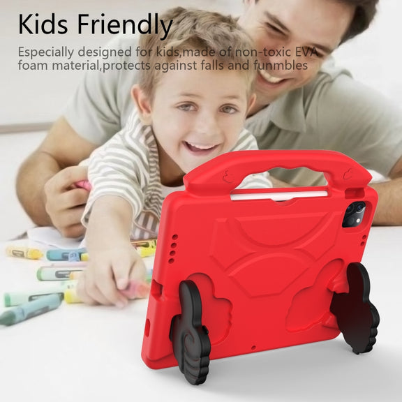 Children EVA Shockproof Tablet Case with Thumb Bracket For iPad Air 2022 / 2020 10.9(Red)