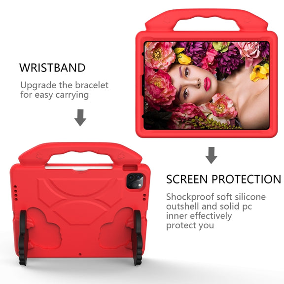 Children EVA Shockproof Tablet Case with Thumb Bracket For iPad Air 2022 / 2020 10.9(Red)