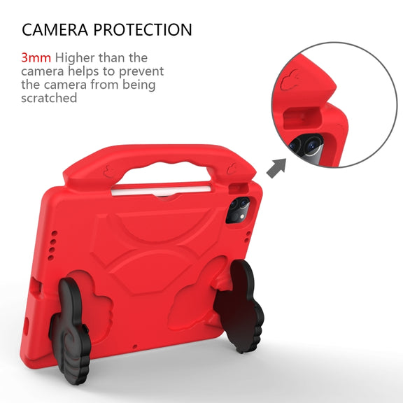 Children EVA Shockproof Tablet Case with Thumb Bracket For iPad Air 2022 / 2020 10.9(Red)