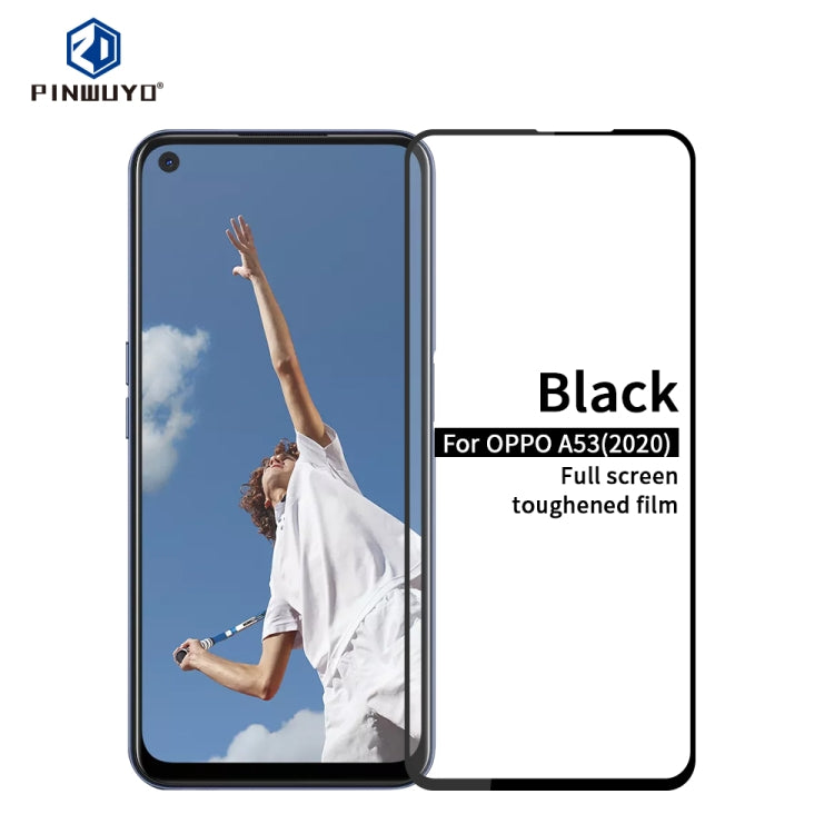 For OPPO A53 (2020) PINWUYO 9H 2.5D Full Screen Tempered Glass Film(Black) - OPPO Tempered Glass by PINWUYO | Online Shopping South Africa | PMC TechLife | Buy Now Pay Later Mobicred