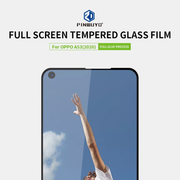 For OPPO A53 (2020) PINWUYO 9H 2.5D Full Screen Tempered Glass Film(Black)