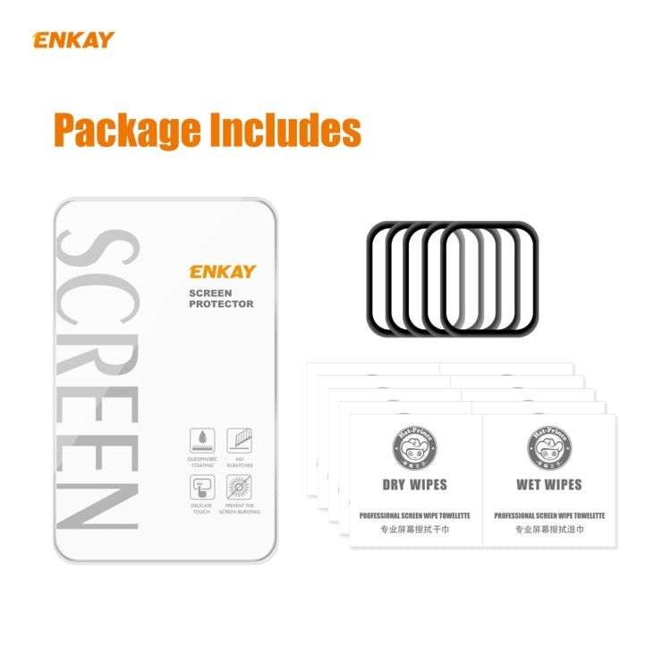 For Apple Watch 6/5/4/SE 44mm 5PCS ENKAY Hat-Prince 0.2mm 9H Surface Hardness 3D Explosion-proof Aluminum Alloy Edge Full Screen Tempered Glass Screen Film - free shipping - PMC TechLife - Order now!