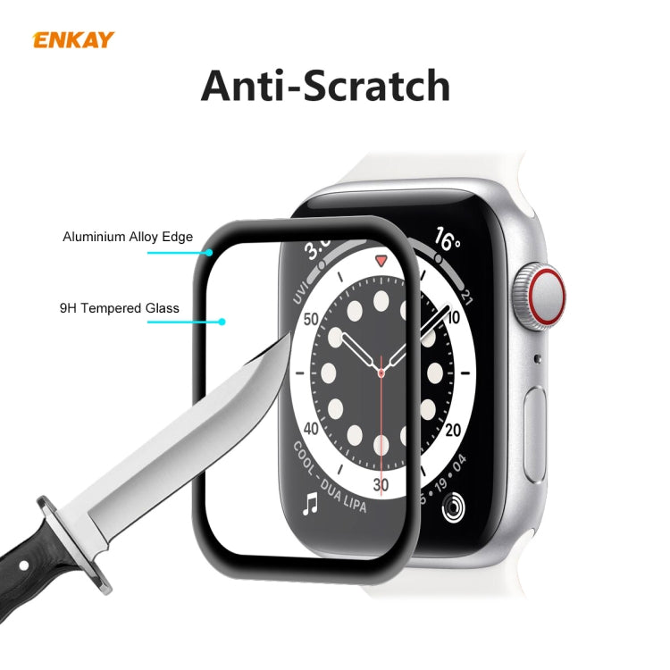 For Apple Watch 6/5/4/SE 40mm 10 PCS ENKAY Hat-Prince 0.2mm 9H Surface Hardness 3D Explosion-proof Aluminum Alloy Edge Full Screen Tempered Glass Screen Film - free shipping - PMC TechLife - Order now!