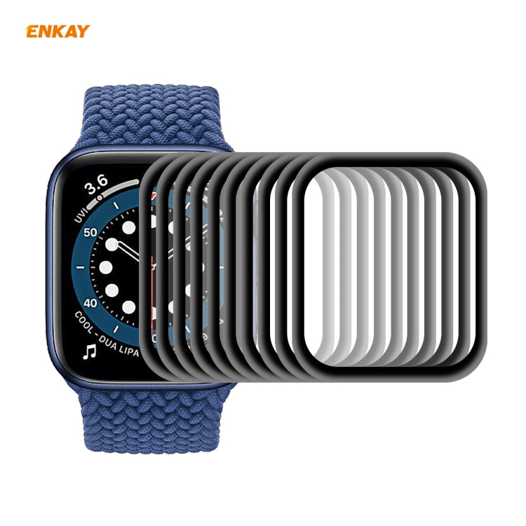 For Apple Watch 6/5/4/SE 44mm 10 PCS ENKAY Hat-Prince 0.2mm 9H Surface Hardness 3D Explosion-proof Aluminum Alloy Edge Full Screen Tempered Glass Screen Film - Watch Cases by ENKAY | Online Shopping South Africa | PMC TechLife | Buy Now Pay Later Mobicred