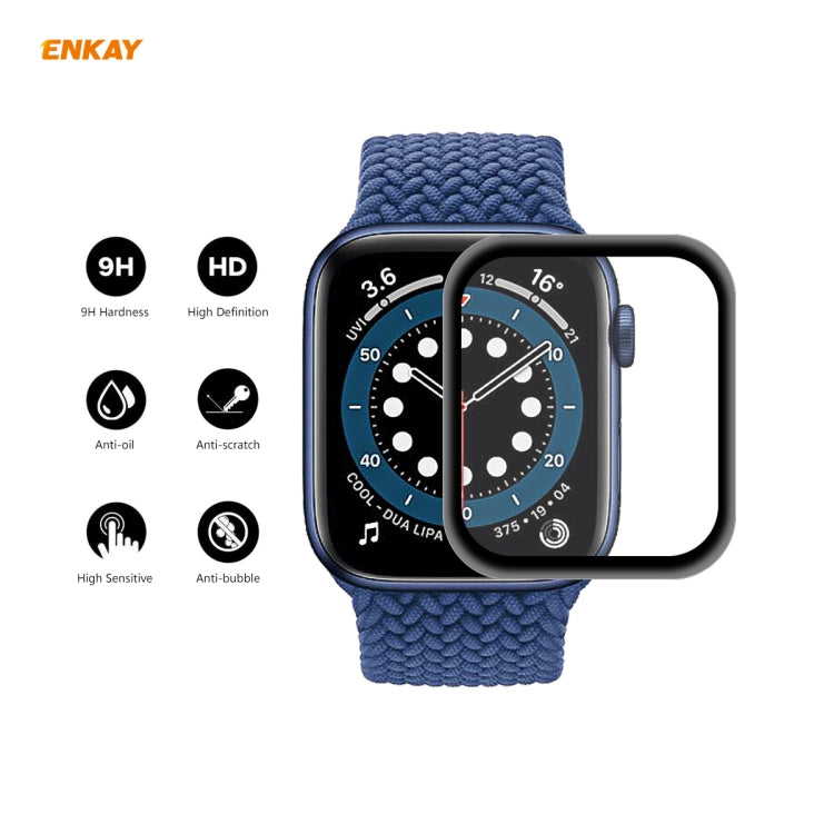 For Apple Watch 6/5/4/SE 44mm 10 PCS ENKAY Hat-Prince 0.2mm 9H Surface Hardness 3D Explosion-proof Aluminum Alloy Edge Full Screen Tempered Glass Screen Film - Watch Cases by ENKAY | Online Shopping South Africa | PMC TechLife | Buy Now Pay Later Mobicred