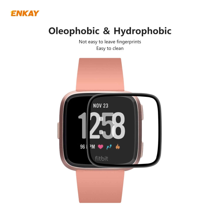 2 PCS For Fitbit Versa 3 / Fitbit Sense ENKAY Hat-Prince 3D Full Screen Soft PC Edge + PMMA HD Screen Protector Film