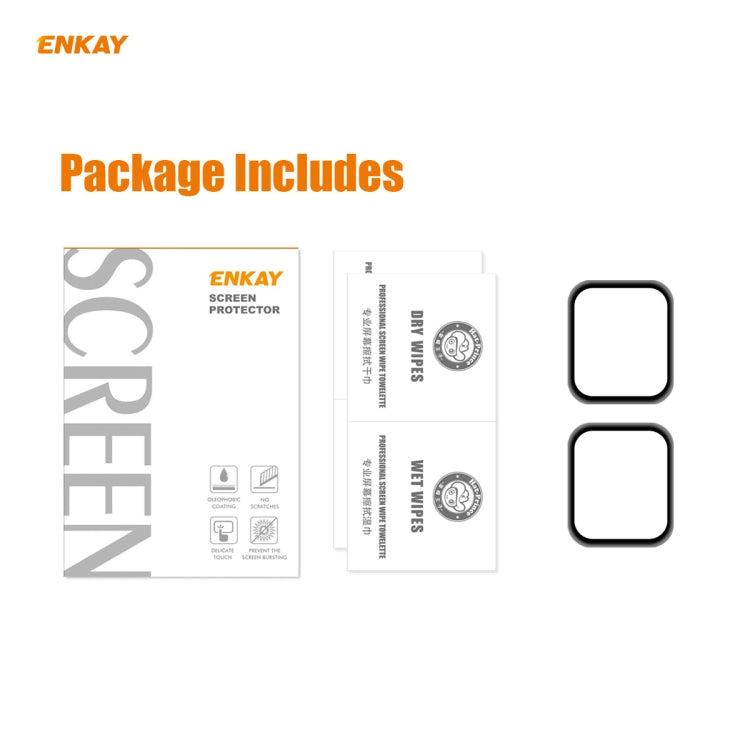 For Apple Watch 6/5/4/SE 44mm 2 PCS ENKAY Hat-Prince 3D Full Screen Soft PC Edge + PMMA HD Screen Protector Film