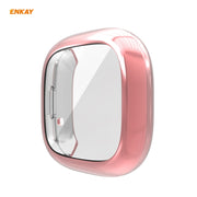 For Fitbit Versa 3 / Fitbit Sense ENKAY Hat-Prince ENK-AC8208 Full Coverage Electroplate TPU Soft Case(Pink) - Watch Cases by ENKAY