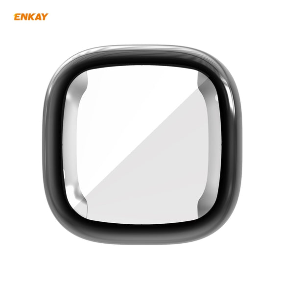For Fitbit Versa 3 / Fitbit Sense ENKAY Hat-Prince ENK-AC8208 Full Coverage Electroplate TPU Soft Case(Black)