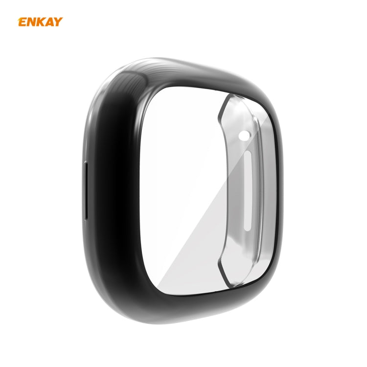 For Fitbit Versa 3 / Fitbit Sense ENKAY Hat-Prince ENK-AC8208 Full Coverage Electroplate TPU Soft Case(Black)