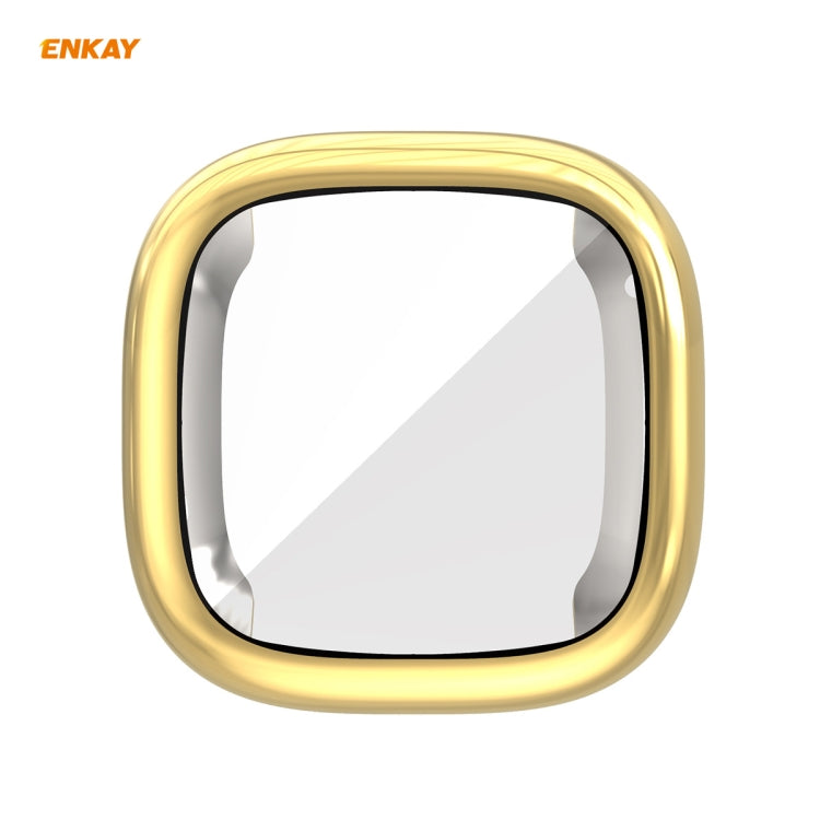 For Fitbit Versa 3 / Fitbit Sense ENKAY Hat-Prince ENK-AC8208 Full Coverage Electroplate TPU Soft Case(Gold)