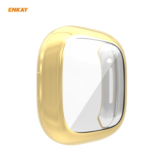 For Fitbit Versa 3 / Fitbit Sense ENKAY Hat-Prince ENK-AC8208 Full Coverage Electroplate TPU Soft Case(Gold)