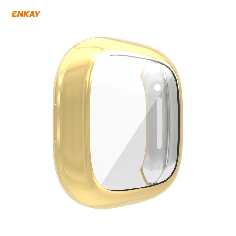 For Fitbit Versa 3 / Fitbit Sense ENKAY Hat-Prince ENK-AC8208 Full Coverage Electroplate TPU Soft Case(Gold)