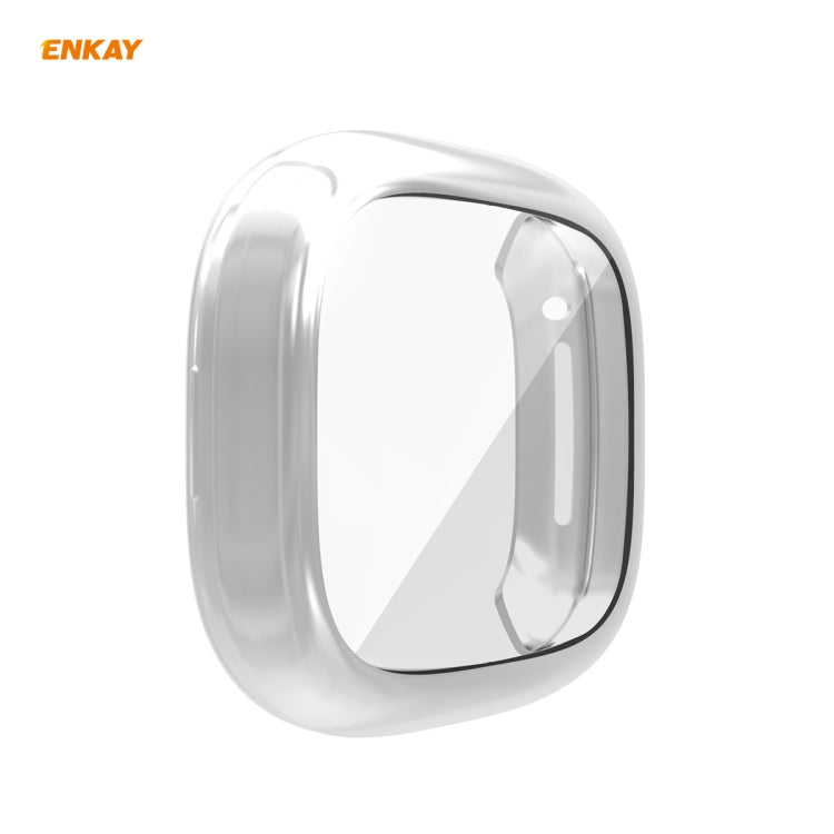 For Fitbit Versa 3 / Fitbit Sense ENKAY Hat-Prince ENK-AC8208 Full Coverage Electroplate TPU Soft Case(Silver) - Watch Cases by ENKAY | Online Shopping South Africa | PMC TechLife | Buy Now Pay Later Mobicred