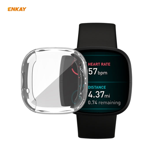 For Fitbit Versa 3 / Fitbit Sense ENKAY Hat-Prince ENK-AC8208 Full Coverage Transparent TPU Soft Case - Watch Cases by ENKAY | Online Shopping South Africa | PMC Jewellery | Buy Now Pay Later Mobicred