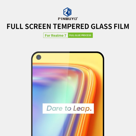 For OPPO Realme7 PINWUYO 9H 2.5D Full Screen Tempered Glass Film(Black)