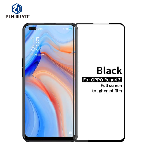 For OPPO Reno4Z PINWUYO 9H 2.5D Full Screen Tempered Glass Film(Black)
